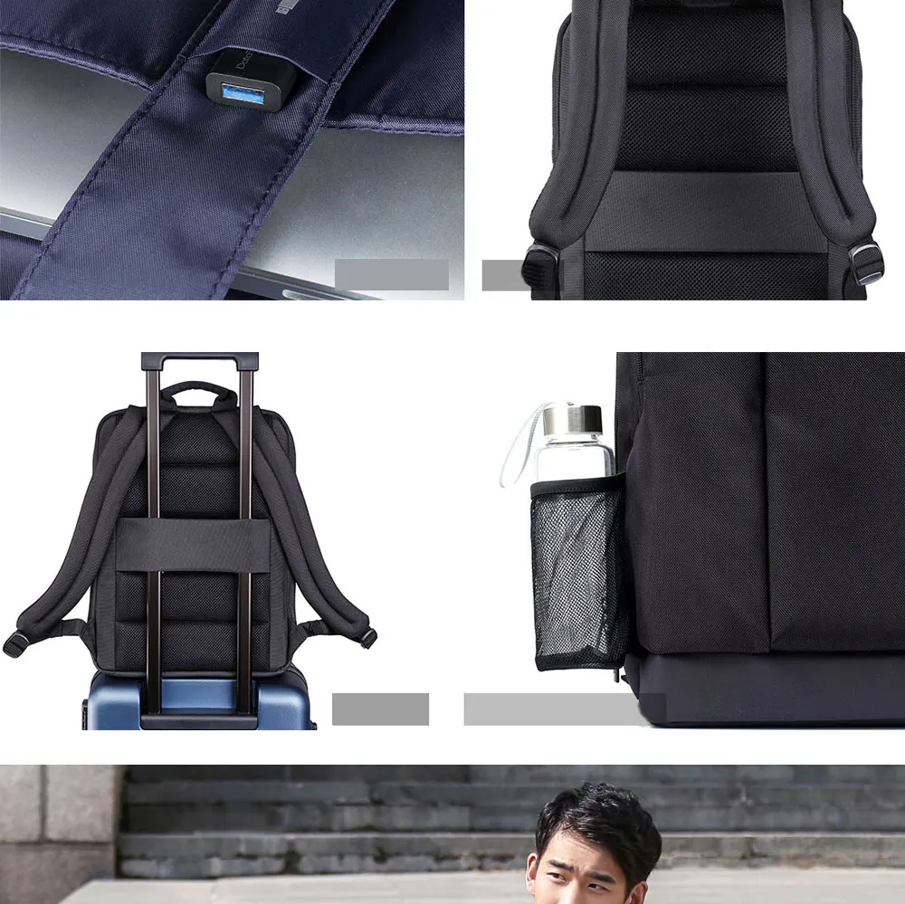 Original Xiaomi Backpack Classic Business Backpacks 17L Capacity Students  Laptop  Men Women Bag  For 15-inch Laptop OK (5)
