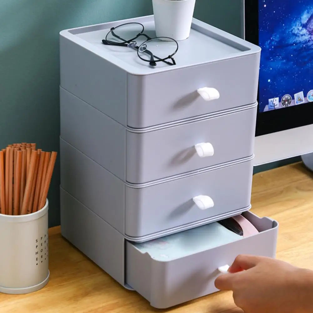 Multi-used Drawer Organizer Plastic Storage Drawer Stationery Organizer Box Makeup Sundries Storage Box Desktop