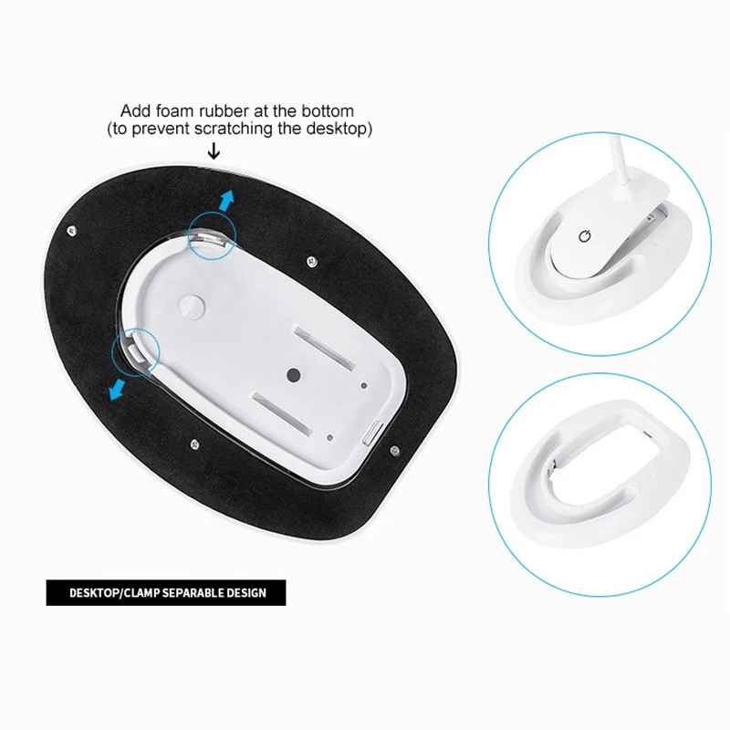 FUNN-лупа, Led лупа Настольный зажим, 5X+ 10X Usb перезаряжаемая Светодиодная лампа лупы, Диммируемые увеличители для чтения, работы