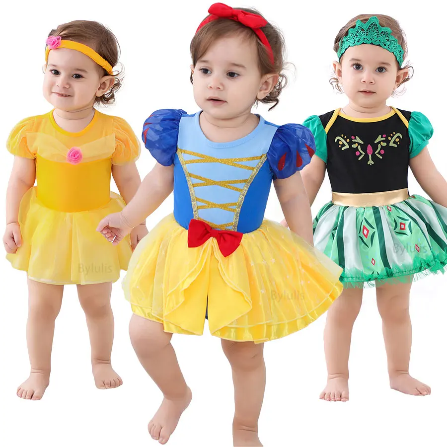 Cosplay Costume Kids Girls Dress Mermaid Costume Newborn Princess Baby Girls Clothes Kids Mermaid Bell Anna Cinderella Dress Infant Bodysuits Onesie