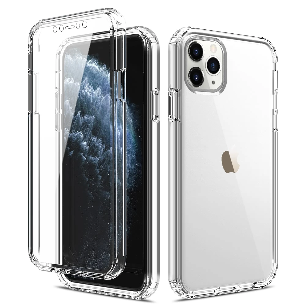 Прозрачный 360 полный охват корпуса прочный Чехол для Iphone SE 2020 11 12 Mini Pro Xs Max X Xr 7 8 Plus 6
