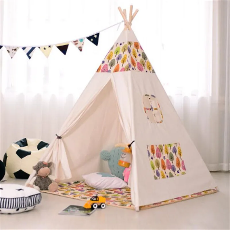 Детская палатка для детей, сухой бассейн, портативный хлопковый холст, индийский игровой домик, игрушки для малышей, прорезыватель, уголок для чтения - Цвет: H