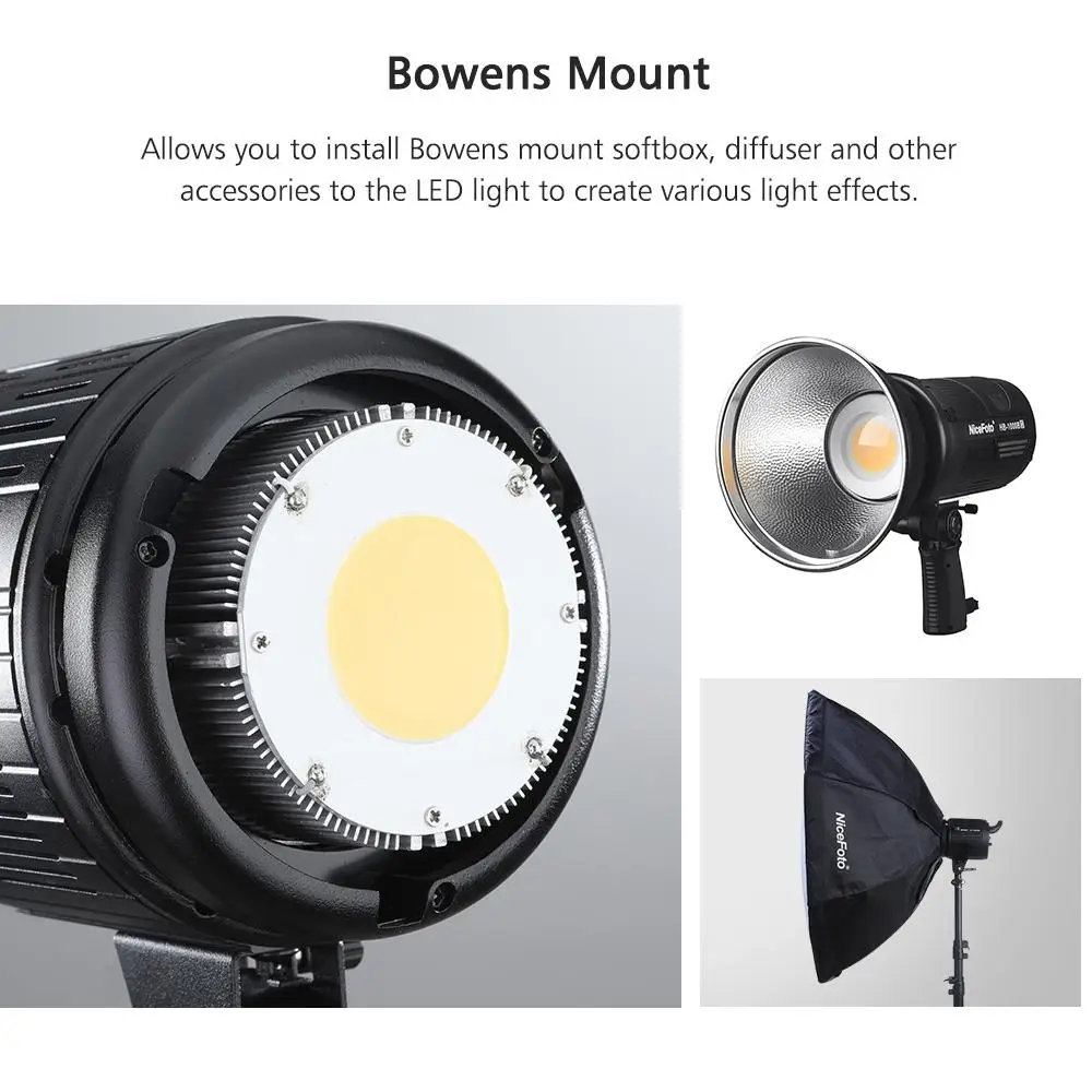 US $329.00 NiceFoto HB1000B II 3200K5600K Handheld LED Video Light 100W Lamp W Remote Control BuiltIn BatteryColor Filters Carry Bag