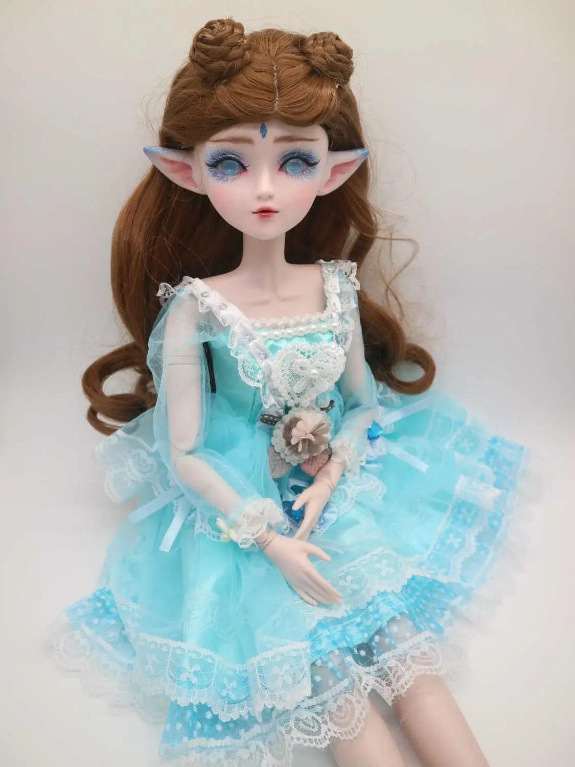 Индивидуальные BJD куклы эльф кукла DIY пластиковая кукла 24 шарнира шарнирная кукла 58 см - Цвет: doll wig clothes 12