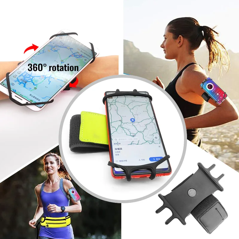 Sports Phone Holder Armband Wrist Case Running Mobile Phone Bag Belt Outdoor Gym 360 Degree