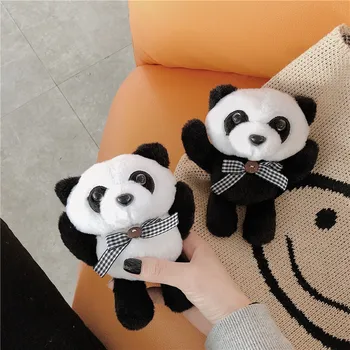 

Fluffy Cartoon Panda Case for Airpods 2 1 Furry Wireless Earphones Knitted Plush Skin Covers for Air Pods Case Funda
