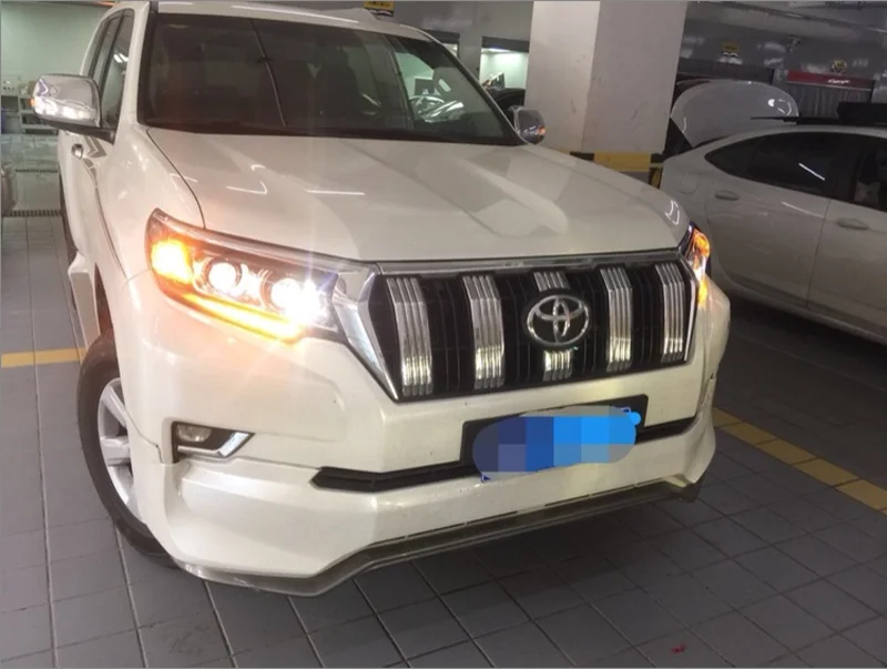 VLAND Автомобильные фары для Toyota Land Cruiser Prado фары- полный светодиодный проектор с двумя линзами светодиодный DRL