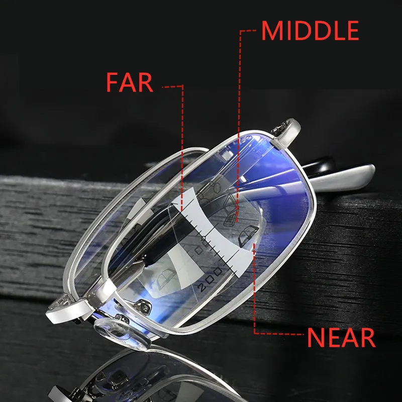 Folding Anti Blue Ray Reading Glasses Progressive Multifocal Bifocal