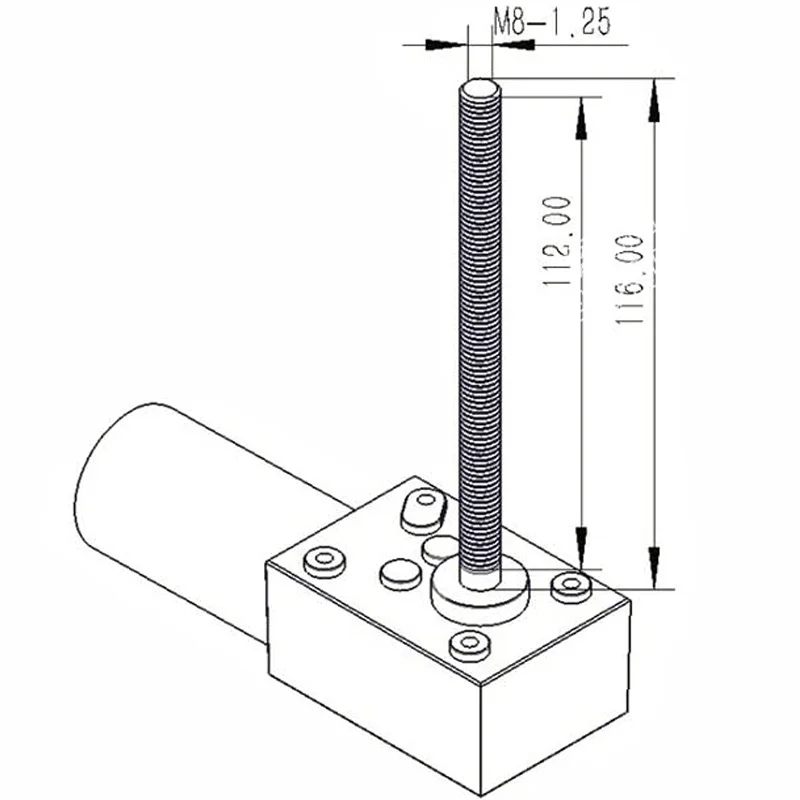 dc verme motor da engrenagem rosca comprimento do eixo de velocidade ajustável reversível metal gear power off