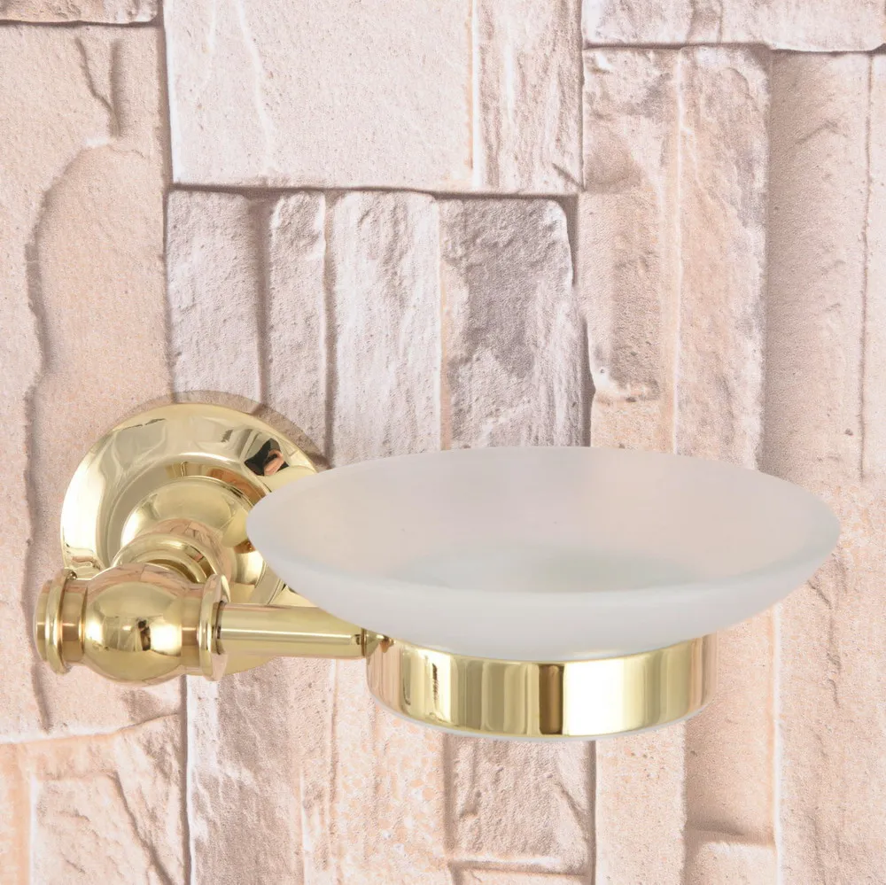 Полированный золотой цвет латунный набор аксессуаров для ванной комнаты оборудование для ванной полотенце бар мыльница держатель туалетной бумаги крючок для халата mm021 - Цвет: Soap Dish 4