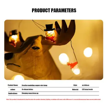 

2M 20LED Snowman Christmas Satan String Battery Lights Fairy Micro LED Copper Wire For Party Christmas Tree Wedding