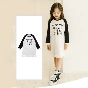 

Girls Dress 2020 Summer New Arrival Casual Ruffled Cotton Short-sleeved Long Skirt Color Matching Tide Princess Girls Dress