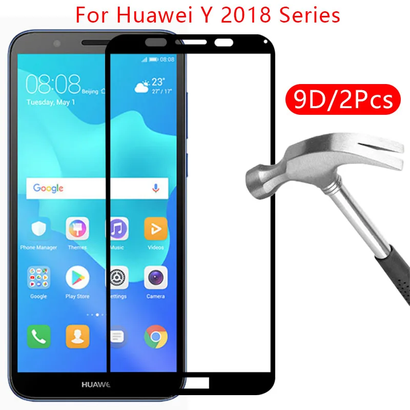 Защитный экран 9d чехол из закаленного стекла для huawei y5 lite y6 y7 prime pro y9 2018 на y 5 6 7 9 5y 6y
