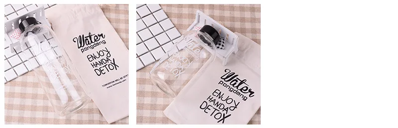 Glass transparent water cup flower teacup water bottle cute glass bottle waters plastic water bottle Brief Thermal Insulation