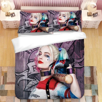 

Suicide Squad Harley Quinn bedding set Duvet Covers Pillowcases X Task force comforter bedding sets bedclothes bed linen 03
