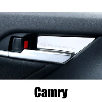 

Stainless Steel Auto Inner Door Bowl Sticker interior moulding Covers Trims For Toyota Camry 2018 Car-styling Accessories