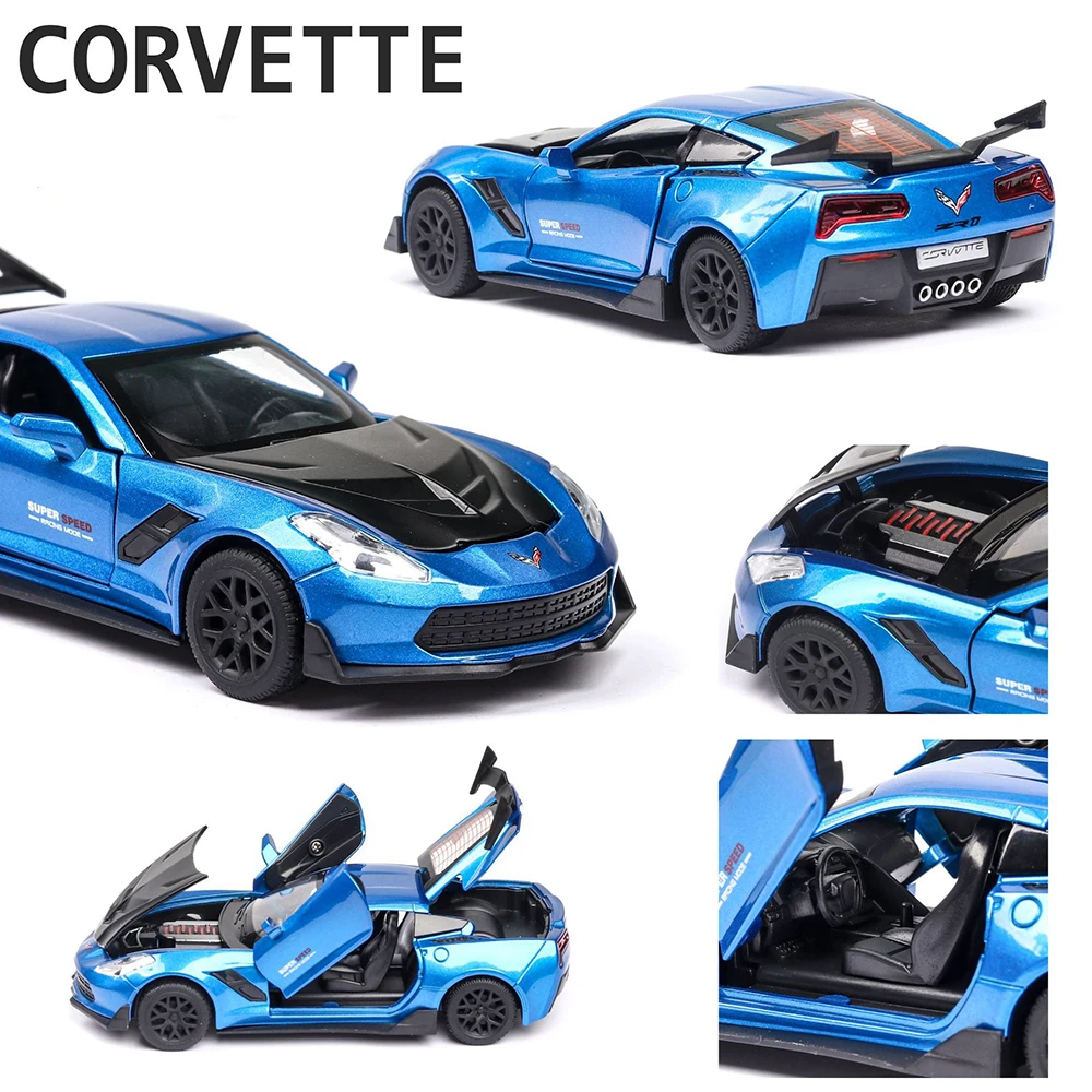 1:32 Corvette supercar музыкальная с подсветкой машина литые игрушечные машинки горячее колесо модель автомобиля металлический корпус