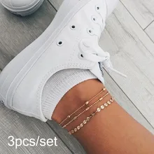 Bohemian Multilayer Beads Anklets For Women Fashion Sequins Anklet Bracelet On Leg Summer Beach Anklet Set Female Foot Jewelry small round beads silver beach anklets pendant anklets for women beads indian simple anklets fashion allergy female jewelry