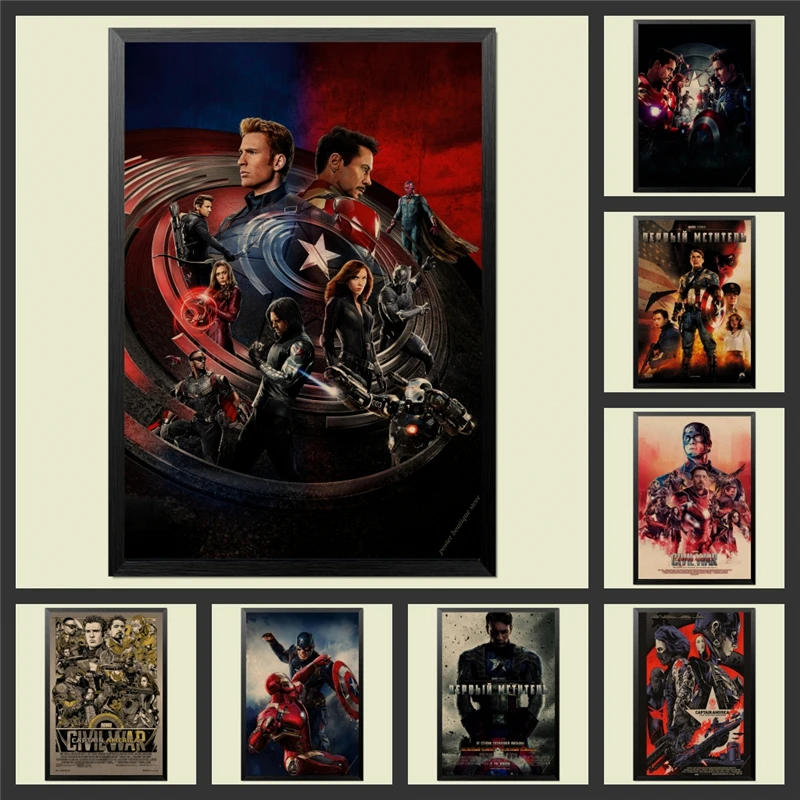 

The Avengers endgame movie Iron man Captain America paper poster home Decor Painting wall art for bar cafe living room bedroom