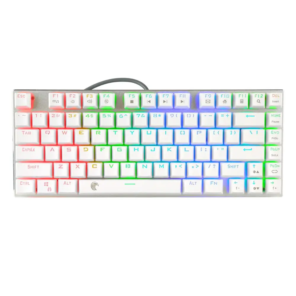 Z88 Mini Gaming Keyboard RGB Backlit Outemu Switch Compact Aluminum Mechanical Keyboard White