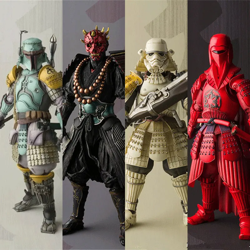 

17 CM Height Anime Historical Character Hero Samurai Warrior Joint Movable Miniature Male Figure PVC Model Set Gift Collection