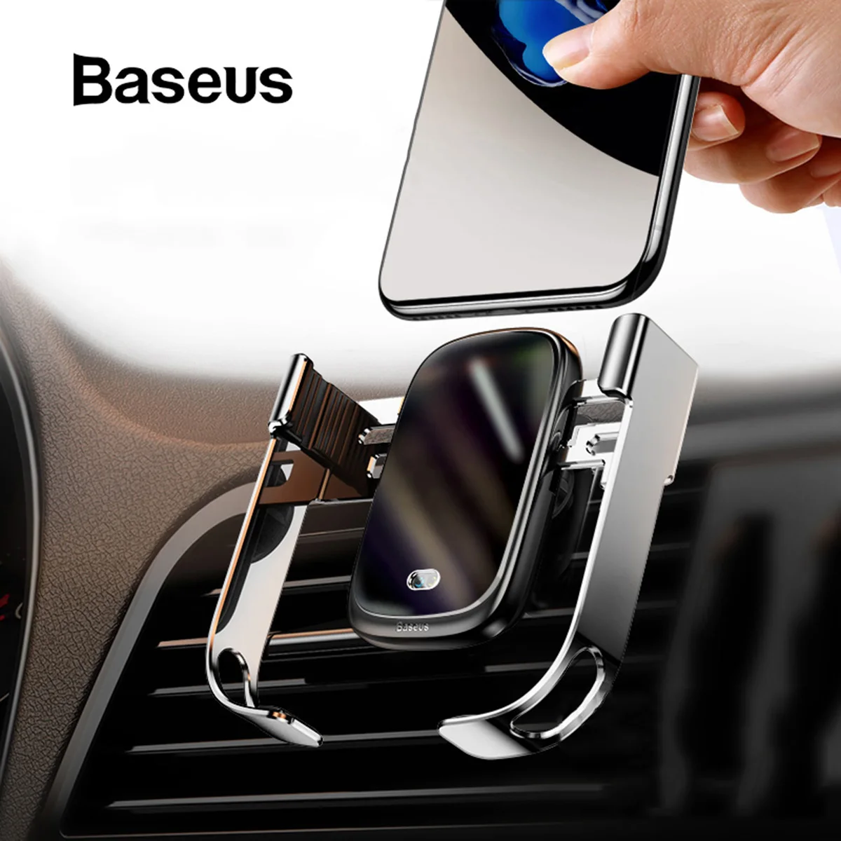 

Baseus Intelligent Infrared Qi Wireless Charger For iPhone Car Air Vent Holder Charger 10W Fast Charging for iPhone 11 Pro XS