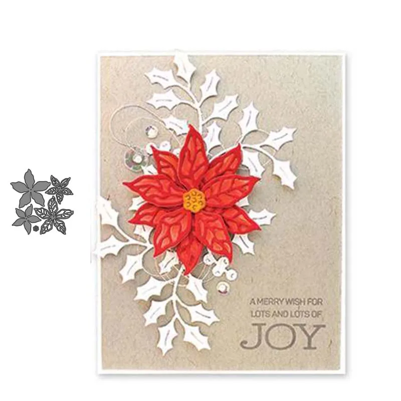 

Metal Cutting Dies Christmas flower Stencils New 2019 for DIY Scrapbooking Album Embossing Paper Card Crafts Template