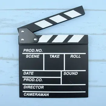 

Director Video Acrylic Clapboard TV Film Movie Clapper Board Slate with Color Sticks 20*20cm