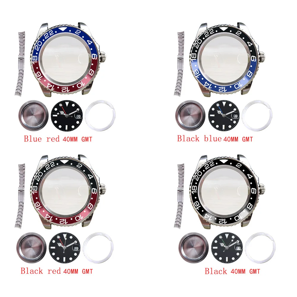 

40mm Sterile watch Case Fit ETA 2836 / mingzhu 2813,3804 Automatic mechanical Movement GMT watch accessories
