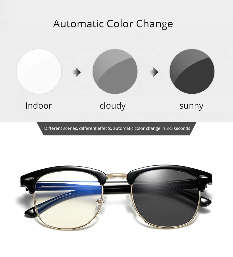Фотохромный фильтр, компьютерные очки для блокировки, УФ, анти-синий светильник, очки для глаз, игровые очки для женщин и мужчин, UV400