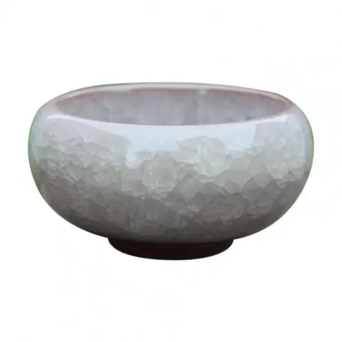 Cute Ice-Crack Glaze Flower Ceramic Succulent Flower Plant Mini Pot Succulent Planter Flowerpot Home Office Desktop Decoration white