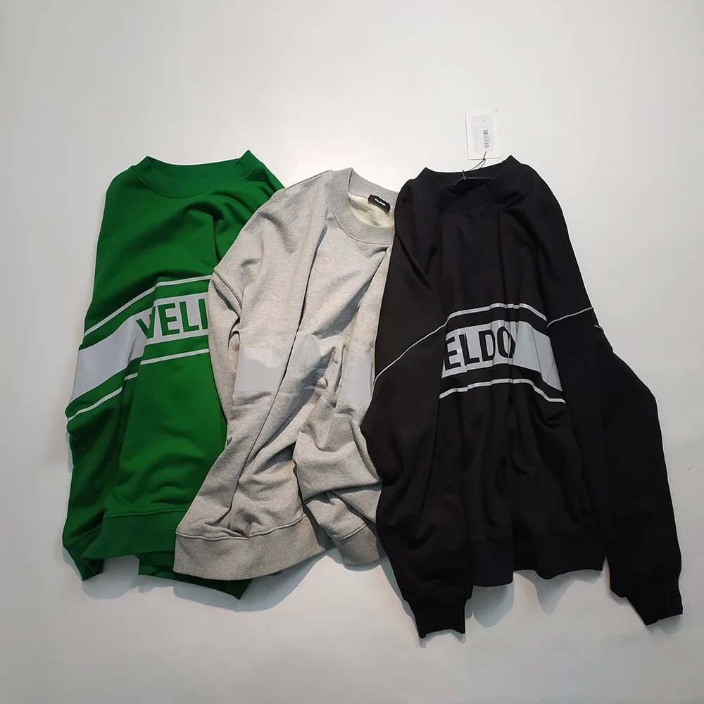 

New 2020 Spring Letter Printing 3M Reflection Loose Unisex Men Women Round O Neck Pullover Sweatshirt