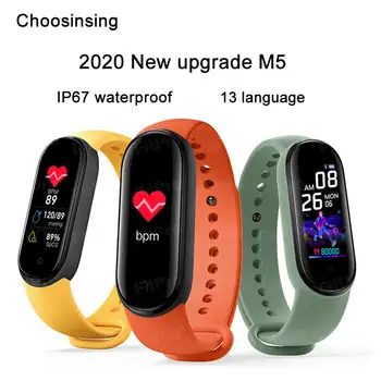 

10pcs 2020 M5 new Bluetooth Smart Bracelet 13 languages watch wholesaleIntelligent Digital Wristbands Fitness Heart Rate watches