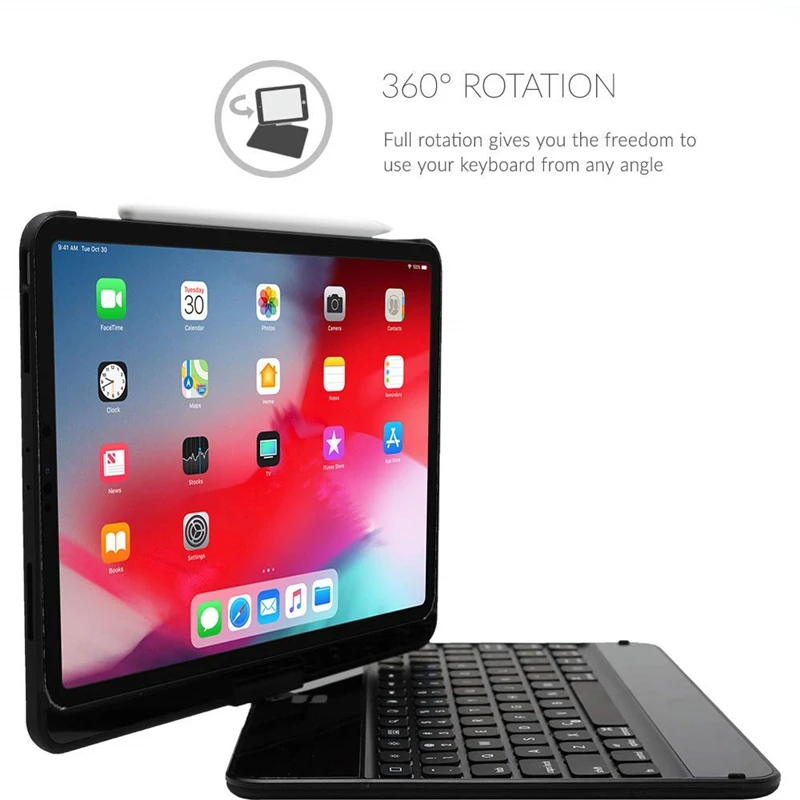 Чехол для планшета для ipad pro 11 с беспроводной клавиатурой Bluetooth 360 Вращающийся экран Автоматическое Пробуждение Смарт-Чехол Rotatio ipad pro 11 чехол
