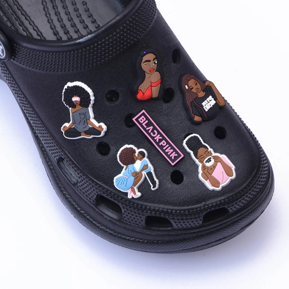 Shoes Buckle Charm Clog Jibz-Accessories Croc Girl Black Designer 1pcs Matter BLM Magic