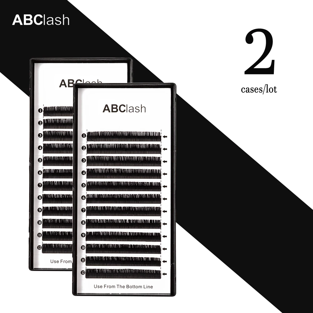 

0.10/0.12/0.15 Charming Lashes 2PCS all size natural human hair eyelashes soft thin false eyelashes high quality extension