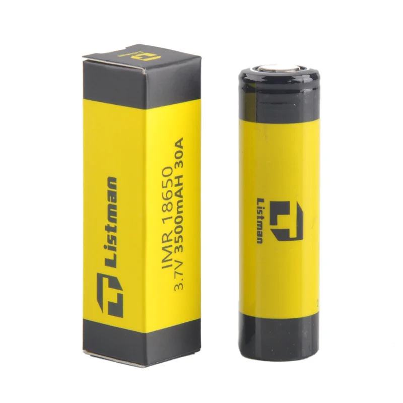 18650 батарея для бокс мод для электронных сигарет Listman IMR 3,7 V 30A 3500mAh литий-ионная аккумуляторная батарея 18650 Vape батарея