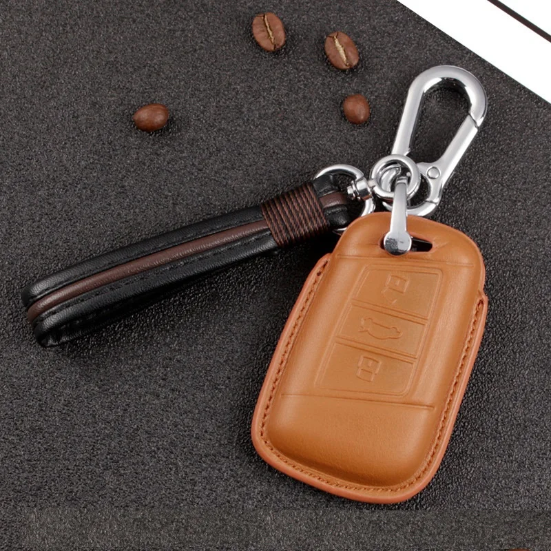 Кожаный чехол для ключей автомобиля для Volkswagen Passat B8 Skoda Superb A7 - Название цвета: brown set 02