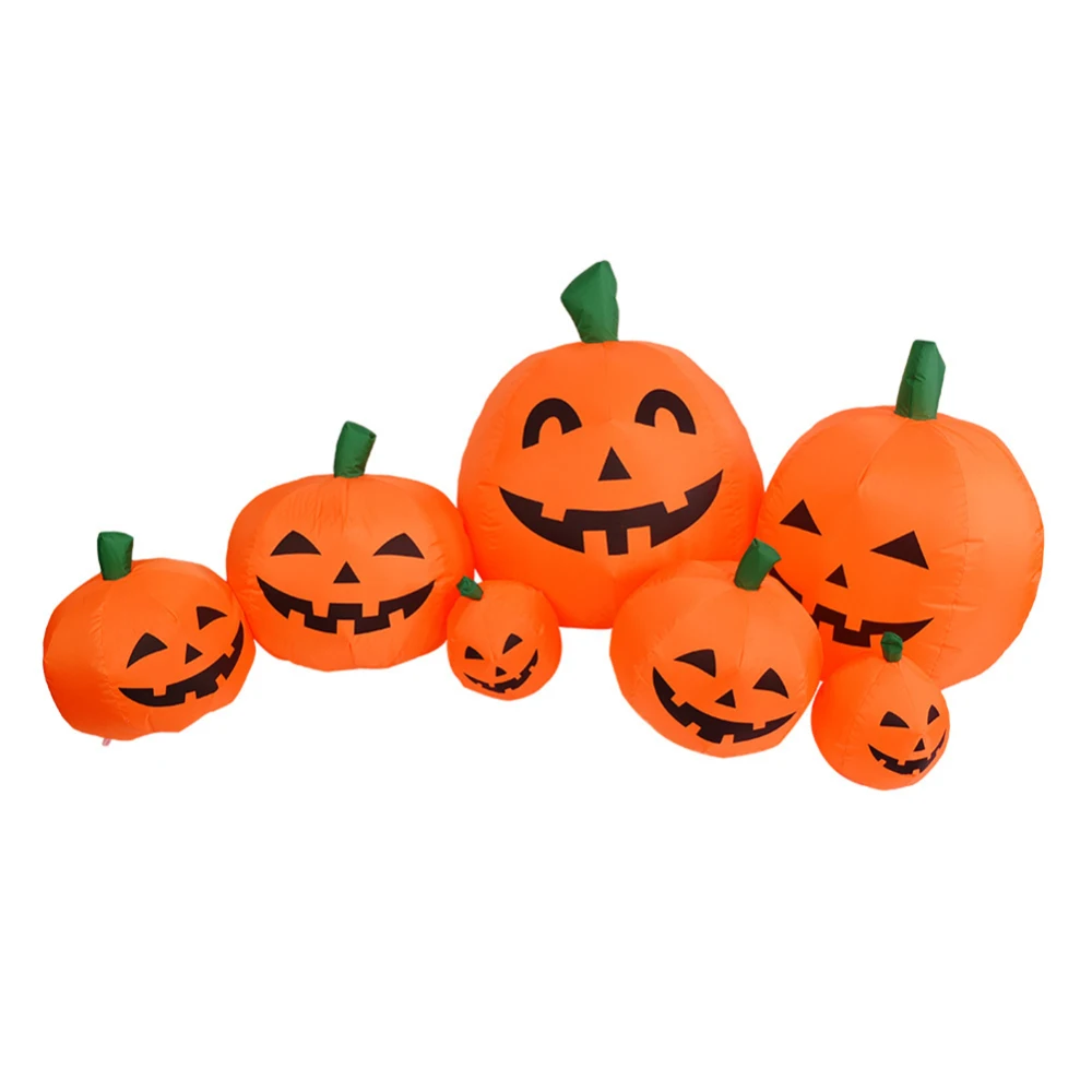 

Halloween Decorrtion inflatable Blow Up Ghost 7 Pumpkins Decorrtion EU Plug/US Plug Outdoor 220cm Festival Halloween