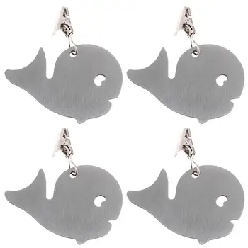 

4PCS Thickened Stainless Steel Tablecloth Clips Table Cloth Cover Clamps For Home Dining Room Decoration (Whale Pattern)