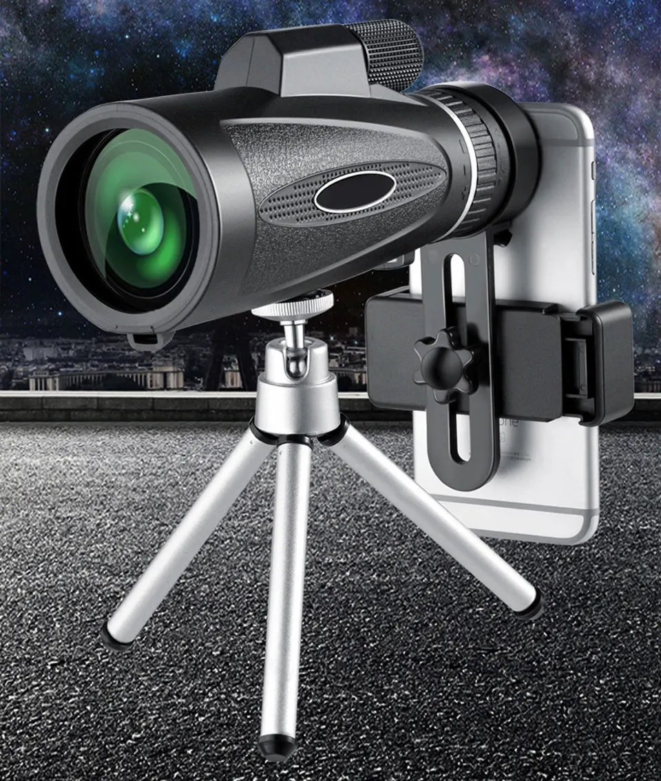 Maifeng 18x62 Telescópio Monocular Compacto à Prova Impermeável Água Bak4 Profissional hd ed Vidro com Tripé Clipe de Telefone Telescópio e binóculos 1 dwaterproof água bak4 profissional hd ed vidro com tripé clipe de telefone