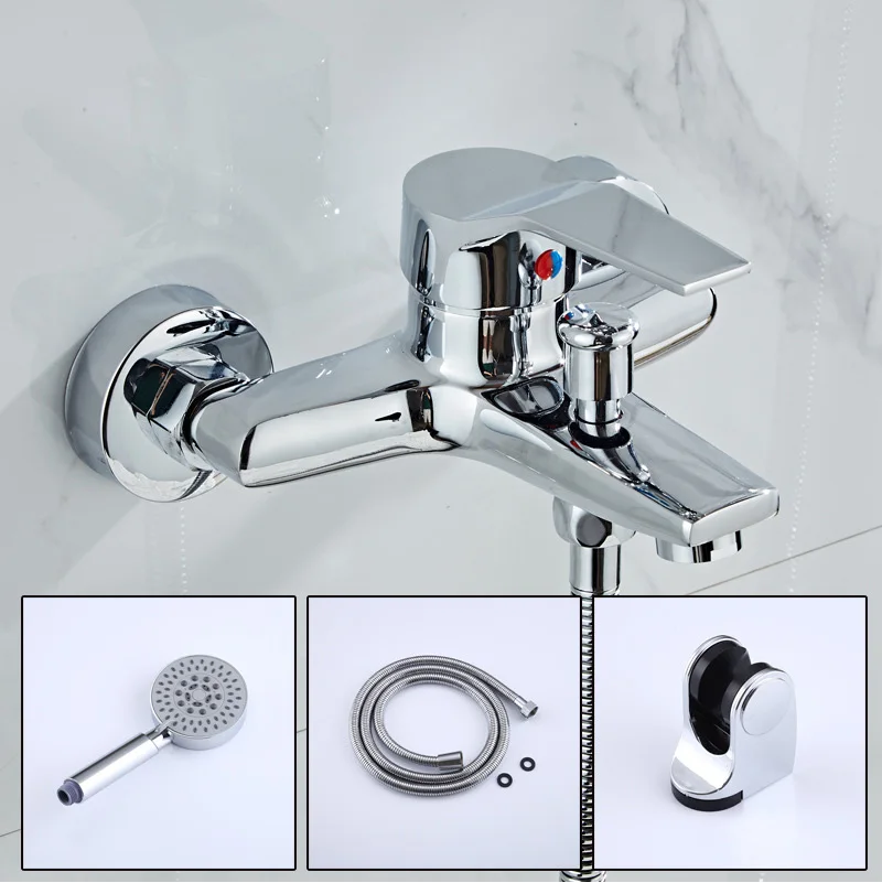 Square Bathtub Shower Faucets Floor Standing Faucet Hot Cold Water Tap