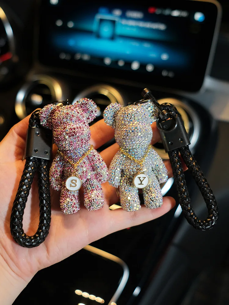 Carsine Rhinestone Bear Keychain Bag Pendant Style 6