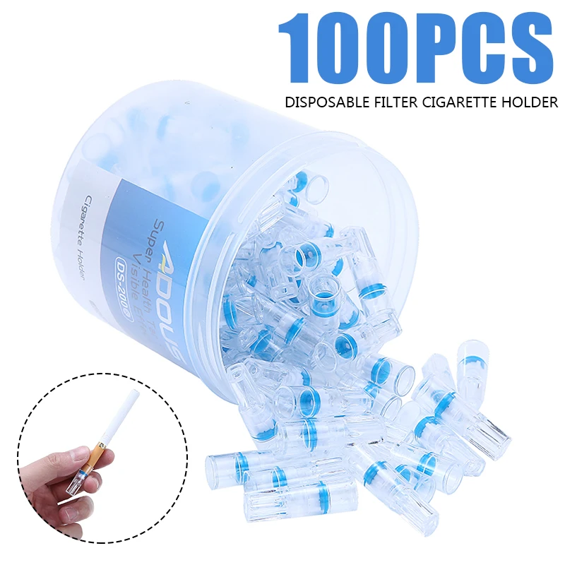 100Pcs/Box Cigarette Filter Disposable Tabacco Holder Plastic Smoking Reduce Tar Filtration for Men Gift | Дом и сад