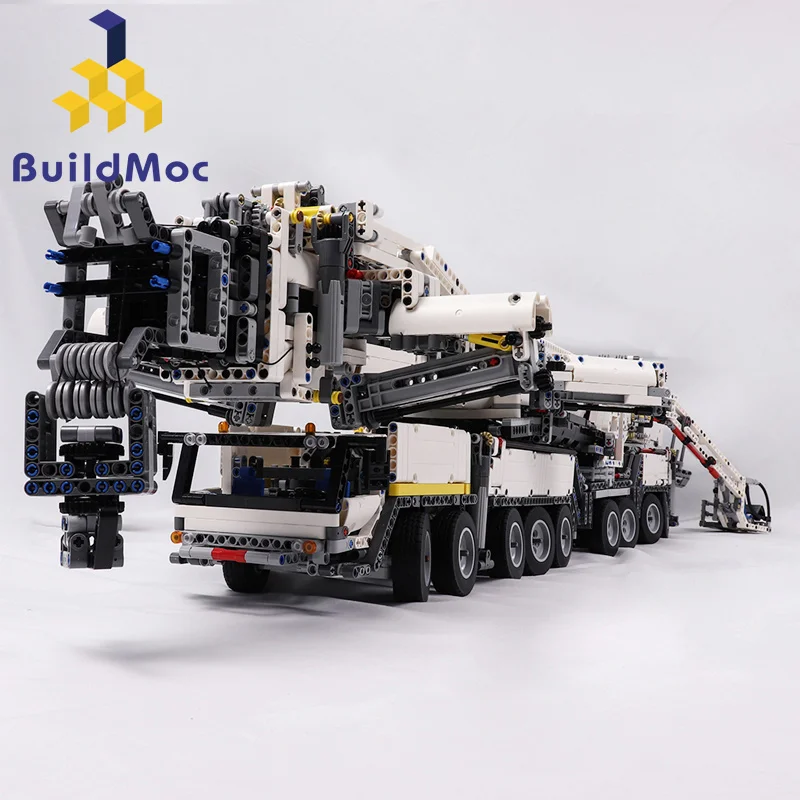 BuildMOC мощный мобильный кран здание LTM11200 RC моторная техника Конструкторы Кирпичи подарок на день рождения C104