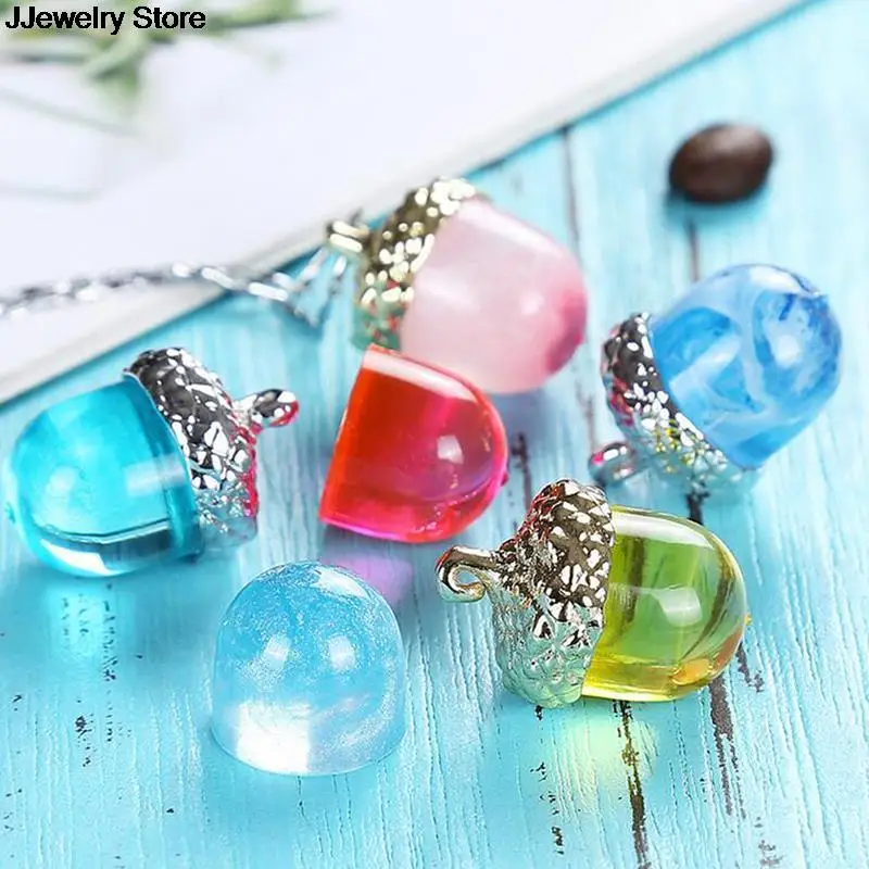 DIY Transparent Silicone Mould Necklace Pendant Lanugo Mold Resin Decorative Craft Acorn Type Epoxy Molds For Jewelry new |