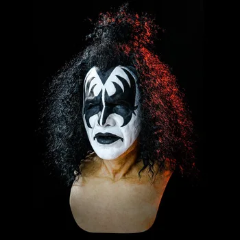 

Gene Simmons Punk Mask Kiss Band Cosplay Singer Chaim Witz Rock Bar DJ Party Halloween Carnival Latex Masks Helmet Costume Prop