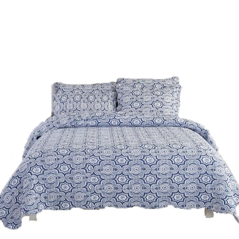 1 шт покрывало на кровать+ 2 шт наволочки, современный синий и белый фарфор, покрывало, маленький свежий стиль, Комплект постельного белья, одеяло, одеяло