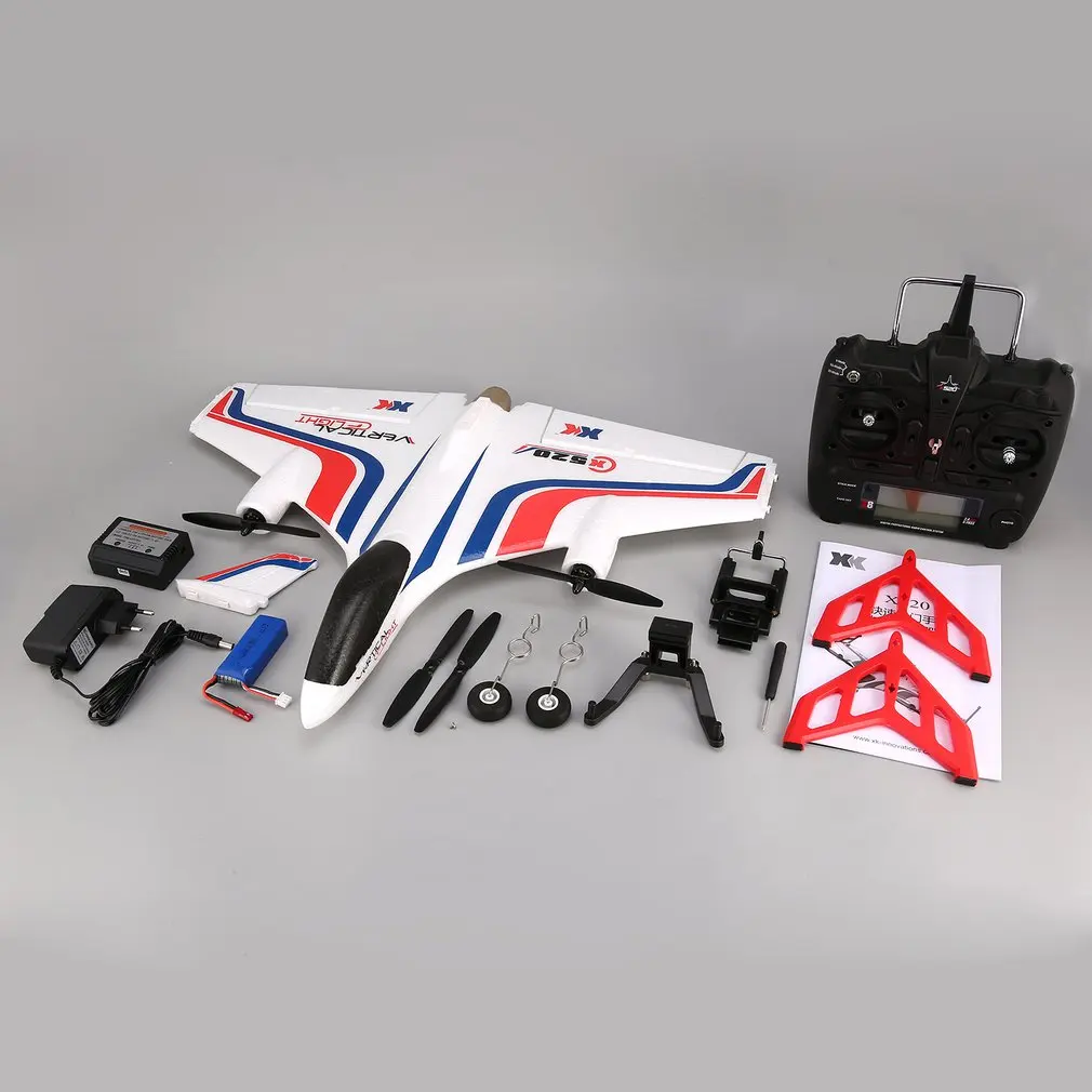 

HOT XK X520 RC 6CH 3D/6G Airplane VTOL Vertical Takeoff Land Delta Wing RC Drone Fixed Wing Plane Toy with Mode Switch LED Light