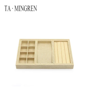 

Wholesale stackable rectangular ring pendant necklace jewelry display tray storage display box can be customized
